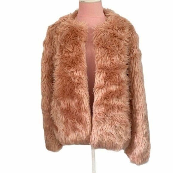 Chelsea28 Faux Fur Jacket in Pink Size Medium NWT - Picture 6 of 13